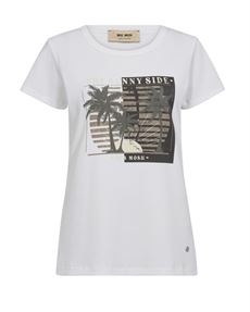 MOS MOSH T-SHIRT, MMORIENT O-SS RIB TEE, WHITE